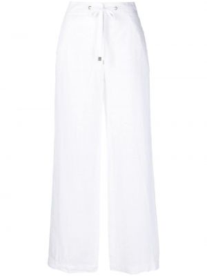 Lniane spodnie Peserico, biały