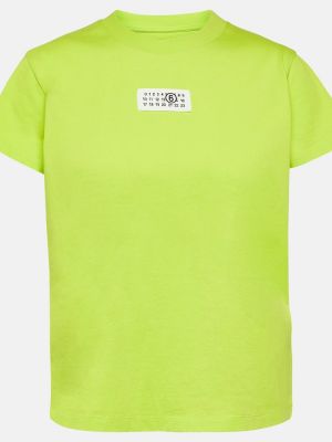 Bavlněné tričko jersey Mm6 Maison Margiela zelené