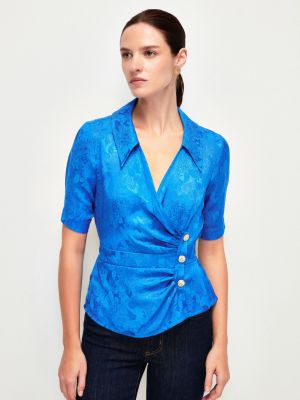 Блузка с коротким рукавом Adl синяя