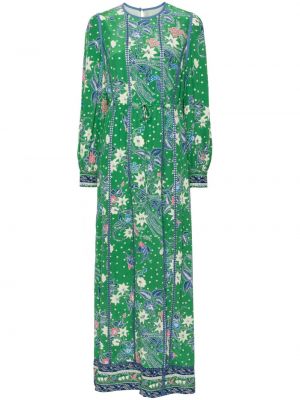 Dolga obleka s cvetličnim vzorcem s potiskom Dvf Diane Von Furstenberg zelena
