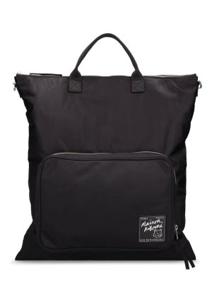 Nakupovalna torba iz najlona Maison Kitsuné črna