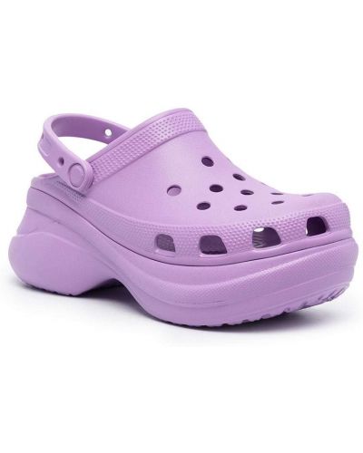 Zuecos con plataforma Crocs violeta
