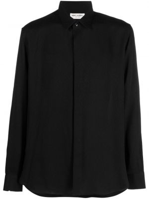 Czarna jedwabna koszula Saint Laurent