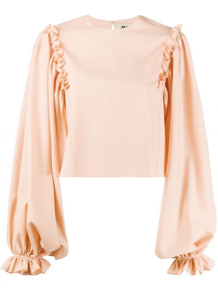 Укороченная блузка с оборками Maison Rabih Kayrouz, розовая