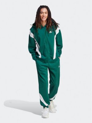 Sportski komplet od flisa Adidas zelena