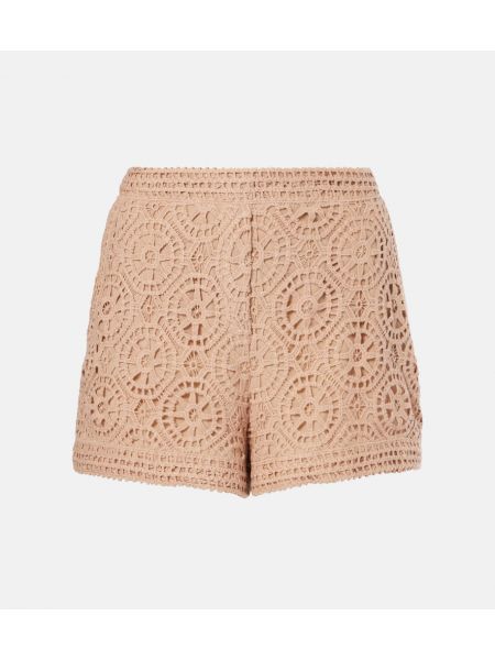 Bomull shorts Elie Saab brun