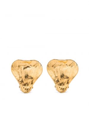 Naušnice s uzorkom srca Saint Laurent Pre-owned zlatna