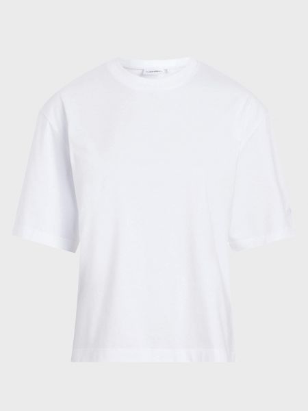 Белый хлопковый топ с вырезом на спине Calvin Klein