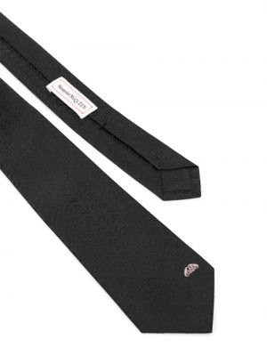 Cravate à imprimé en jacquard Alexander Mcqueen noir