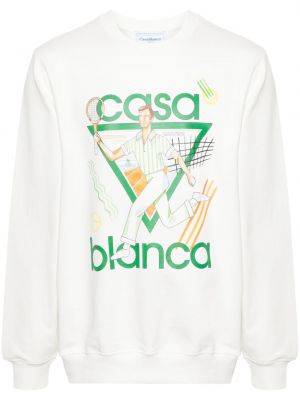 Sweatshirt aus baumwoll mit print Casablanca weiß
