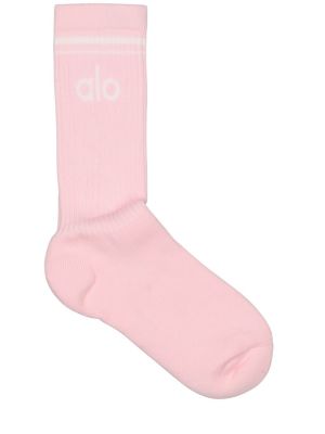 Bombažne nogavice Alo Yoga roza