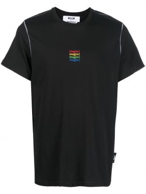 T-shirt med broderi Msgm svart