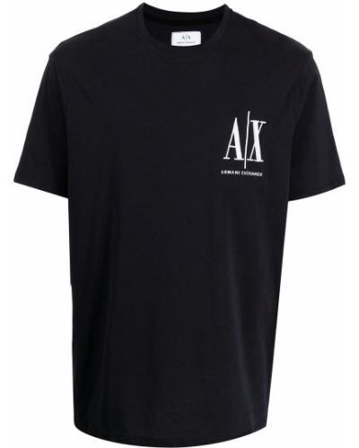 Bomull brodert t-skjorte Armani Exchange svart