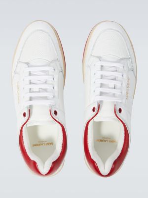 Sneakerși din piele din piele Saint Laurent alb