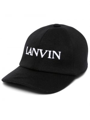 Șapcă cu broderie de lână Lanvin negru
