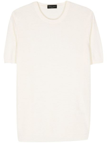T-shirt en tricot Roberto Collina blanc