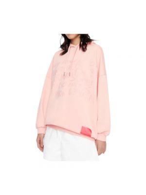 Bluza z kapturem oversize Armani Exchange różowa