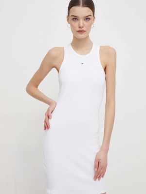 Sukienka mini dopasowana Tommy Jeans biała