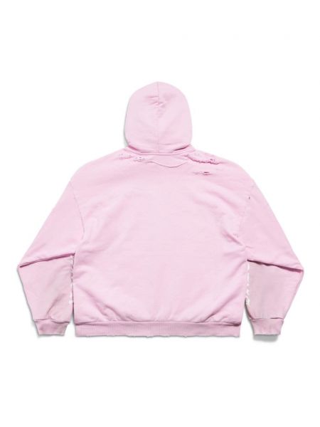 Distressed hoodie aus baumwoll Balenciaga pink