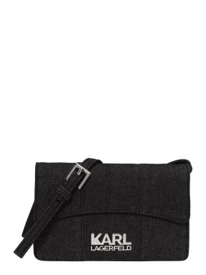 Μελανζέ τσάντα χιαστί Karl Lagerfeld μαύρο