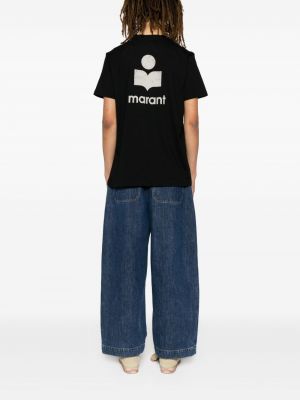 T-shirt aus baumwoll mit print Marant schwarz