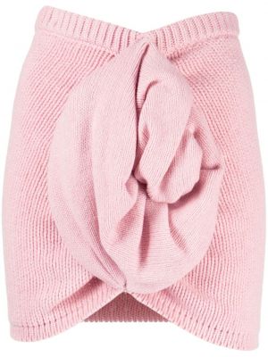 Drapované kašmírové mini sukně Magda Butrym růžové