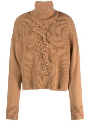 Вълнен пуловер Liu Jo кафяво