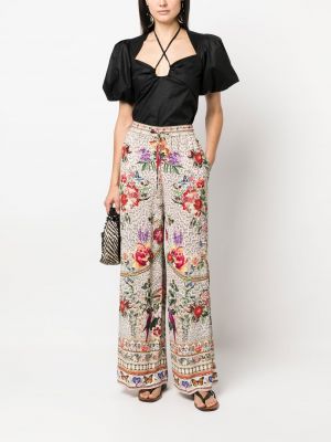 Květinové kalhoty s potiskem Camilla