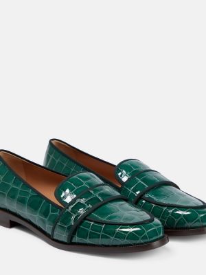 Pantofi loafer din piele Aquazzura verde