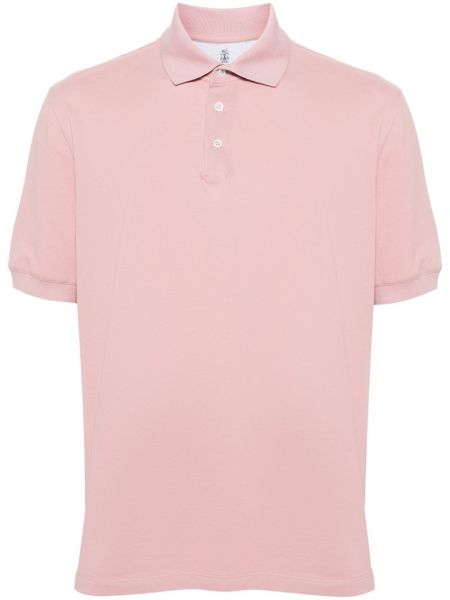 Kokvilnas polo krekls Brunello Cucinelli rozā