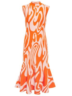 Midi šaty s potlačou Sportmax oranžová