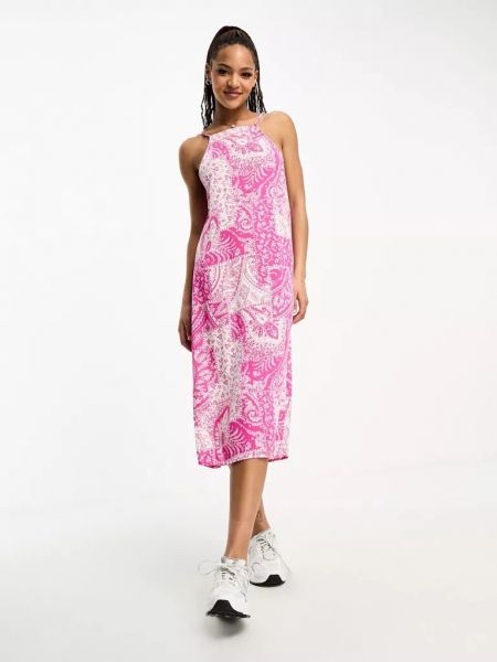 Платье миди с узором пейсли Vero Moda розовое