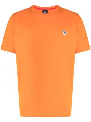 Памучна тениска с принт зебра Ps Paul Smith оранжево