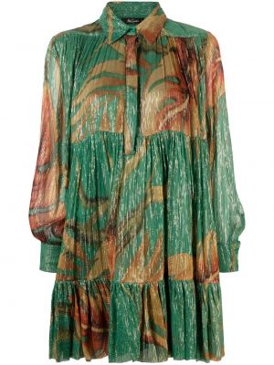 Klasické bavlněné dlouhé šaty s knoflíky Mes Demoiselles - zelená