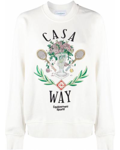 Trykt sweatshirt Casablanca hvit