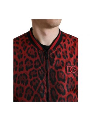 Blazer con estampado leopardo Dolce & Gabbana rojo