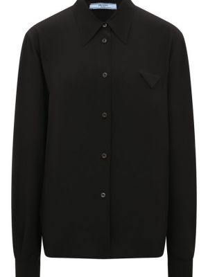 Шелковая рубашка Prada черная