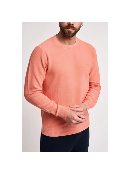 Suéter de algodón de cuello redondo Sun68 rosa