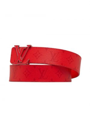 Oboustranný pásek s přezkou Louis Vuitton červený