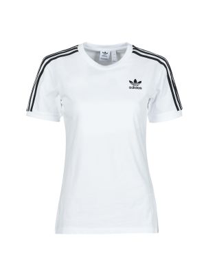 Pruhované tričko Adidas biela