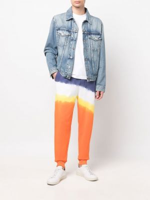 Tie dye spodnie sportowe Polo Ralph Lauren pomarańczowe