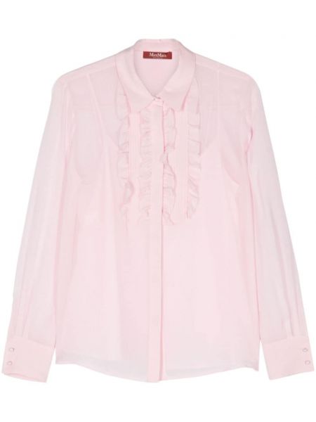 Копринена блуза Max Mara розово