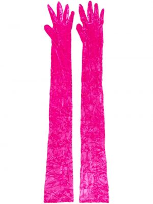 Βελούδινα γάντια Versace ροζ