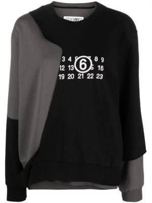 Asymmetrischer sweatshirt aus baumwoll mit print Mm6 Maison Margiela