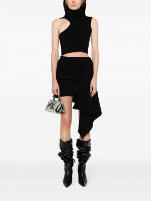 Drapované asymetrické mini sukně Gauge81 černé