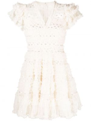 Sukienka koktajlowa z cekinami Needle & Thread biała