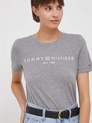 Koszulka bawełniana Tommy Hilfiger szara