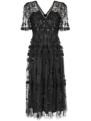 Вечерна рокля с пайети Needle & Thread черно