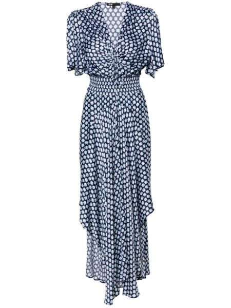 Σατέν μίντι φόρεμα με σχέδιο Maje μπλε