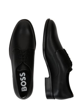 Ilgaauliai batai su raišteliais Boss Black juoda